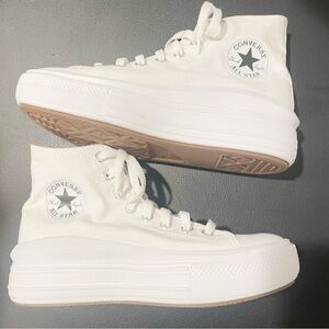 Converse Chuck Taylor white platform sneakers size 8.